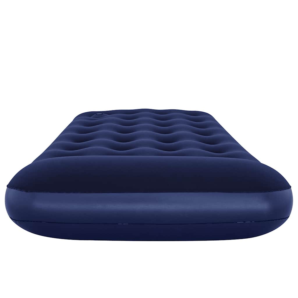 Oppblåsbar flokket luftseng med innebygd pumpe 188x99x28 cm