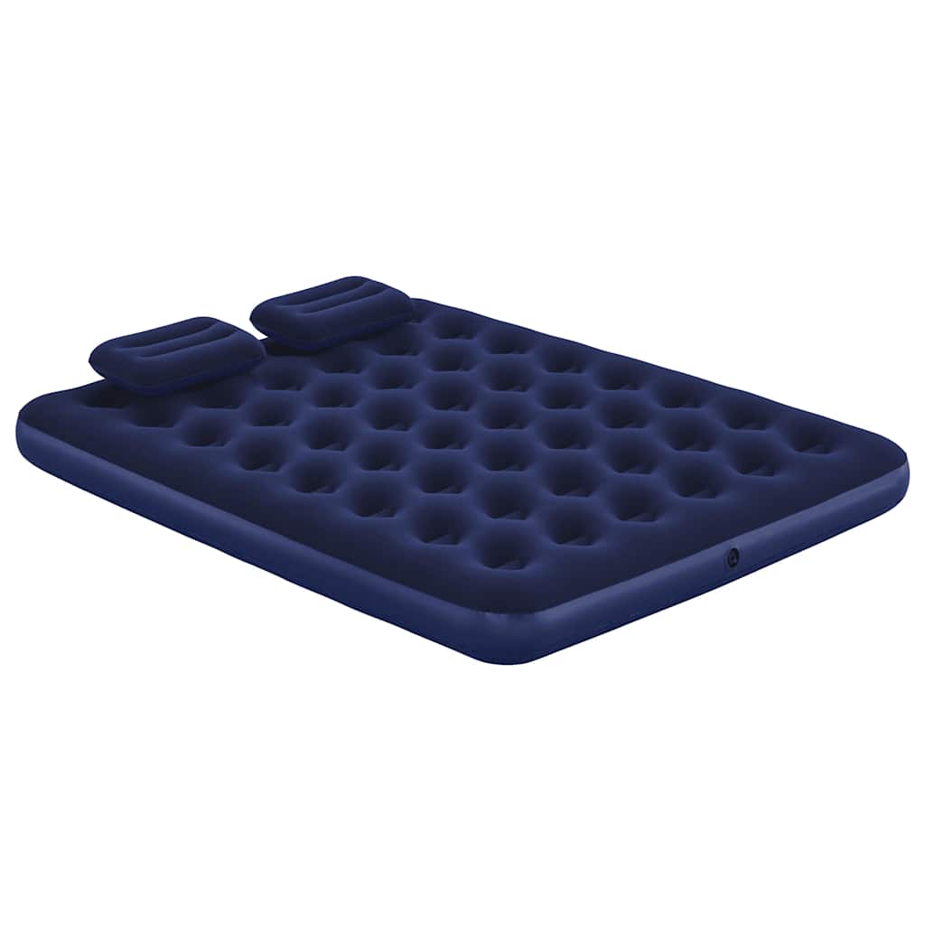 Oppblåsbar flokket luftseng pute luftpumpe 203x152x22cm 67374