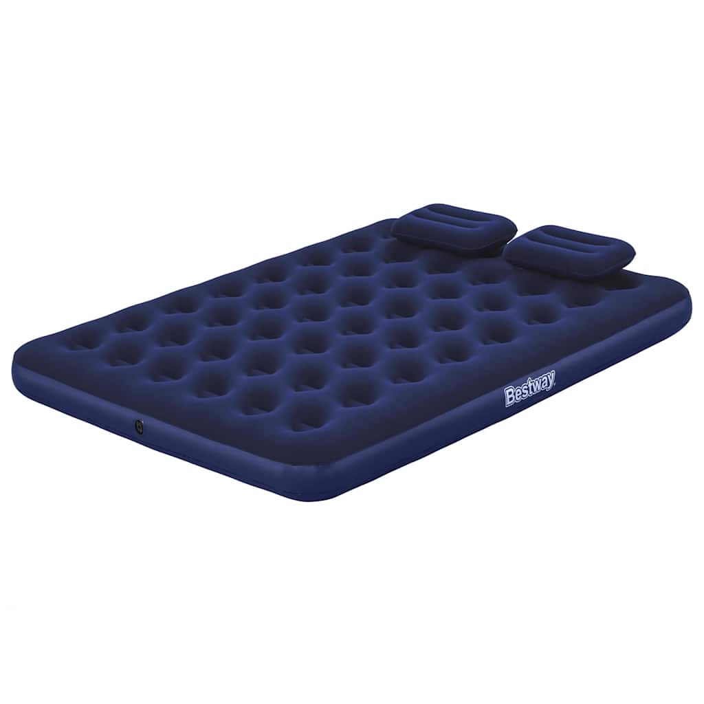 Oppblåsbar flokket luftseng pute luftpumpe 203x152x22cm 67374