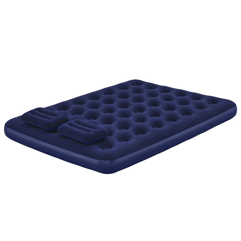 Oppblåsbar flokket luftseng pute luftpumpe 203x152x22cm 67374