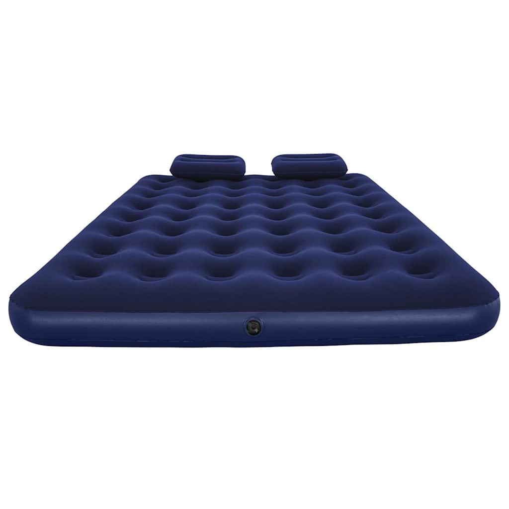 Oppblåsbar flokket luftseng pute luftpumpe 203x152x22cm 67374