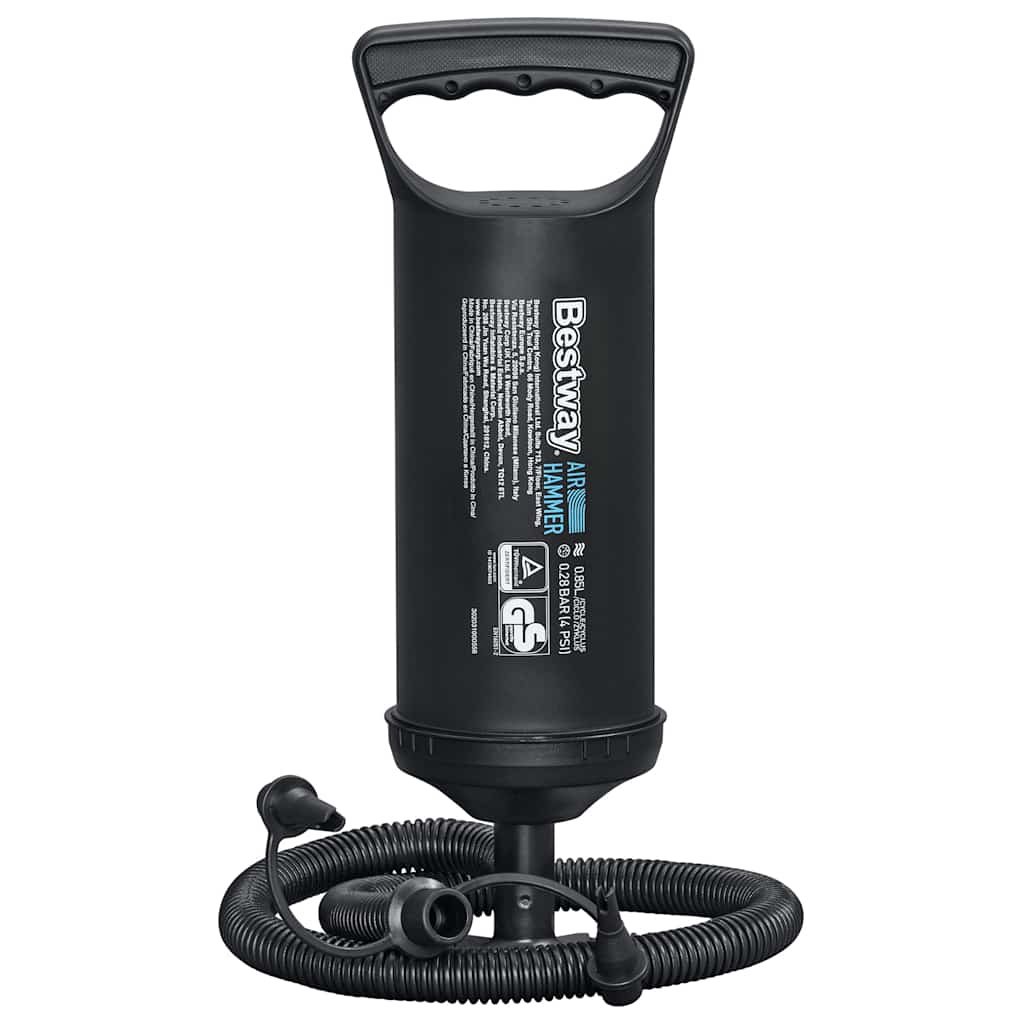 Oppblåsbar flokket luftseng pute luftpumpe 203x152x22cm 67374