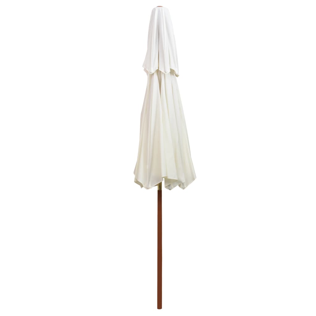 Parasoll med lufteluke 270x270 cm trestang kremhvit