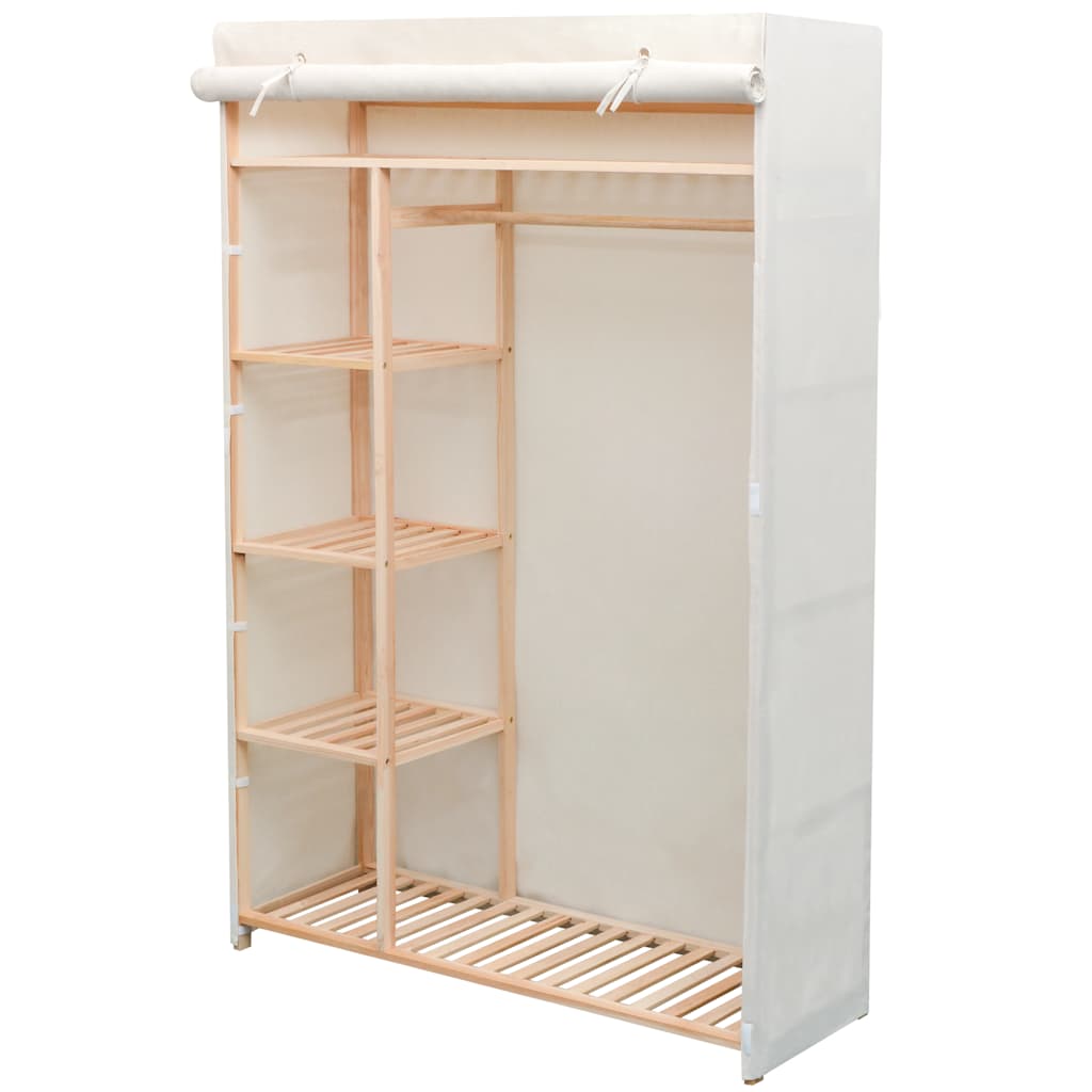 Garderobeskap i stoff og furu 110x40x170 cm vidaXL