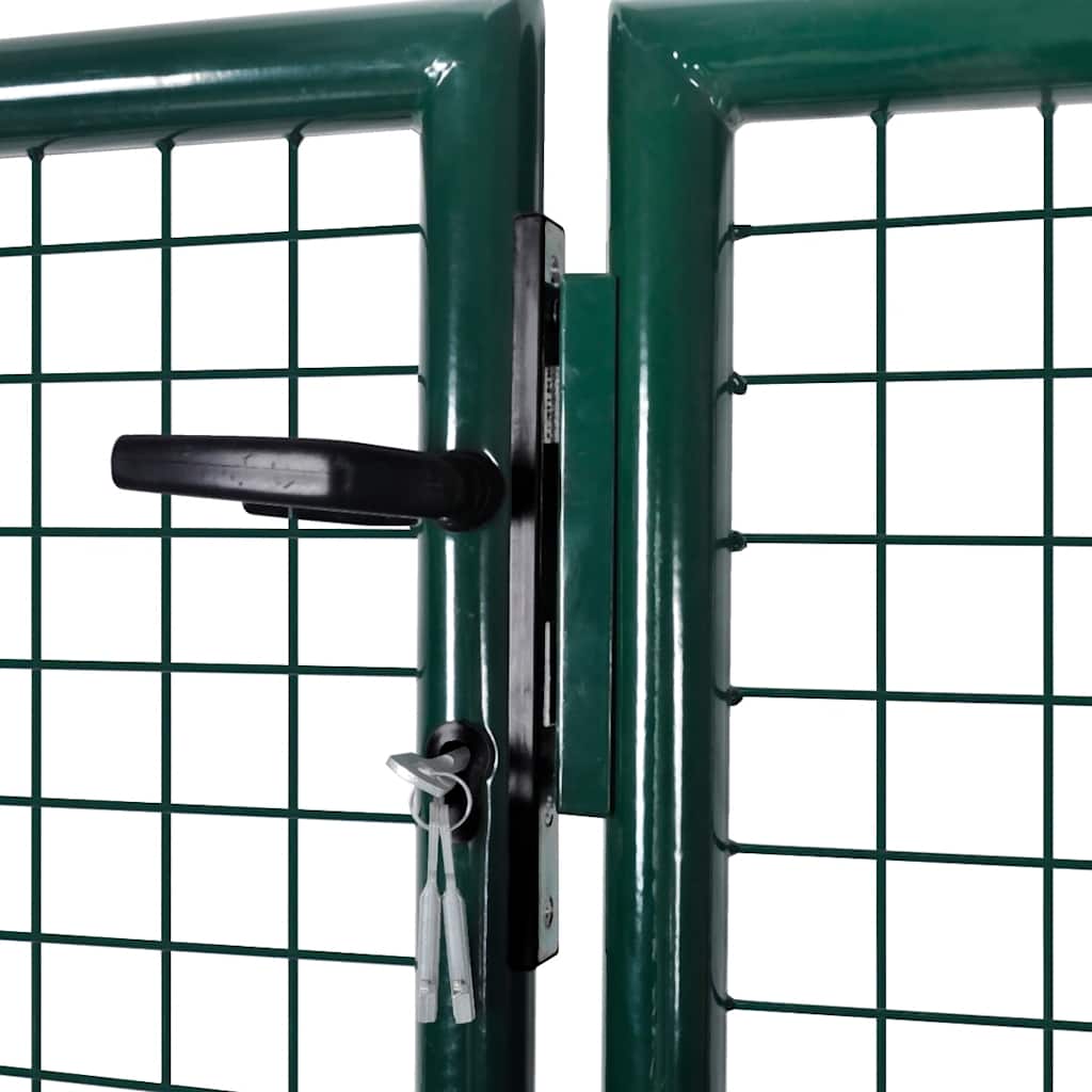 Gjerdeport stål 300x125 cm grønn