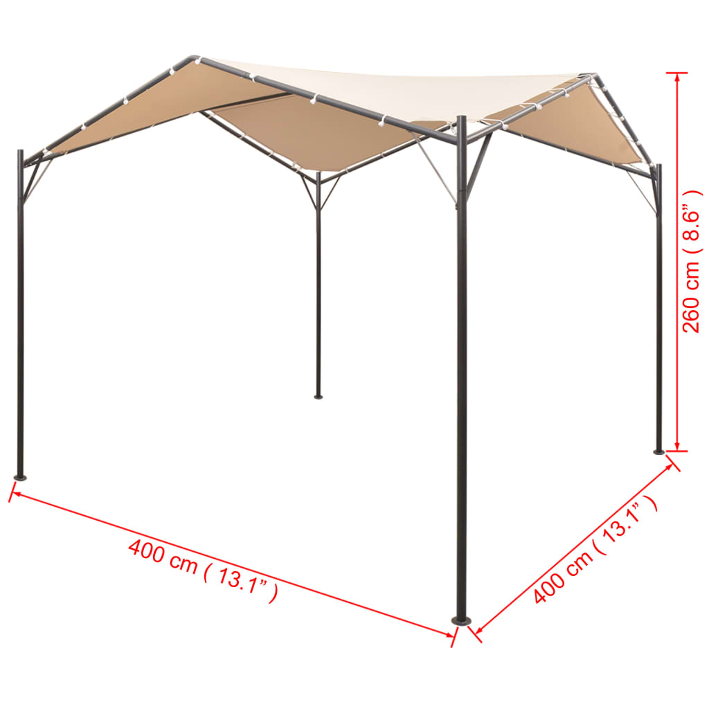 Paviljongtelt 4x4 m stål beige