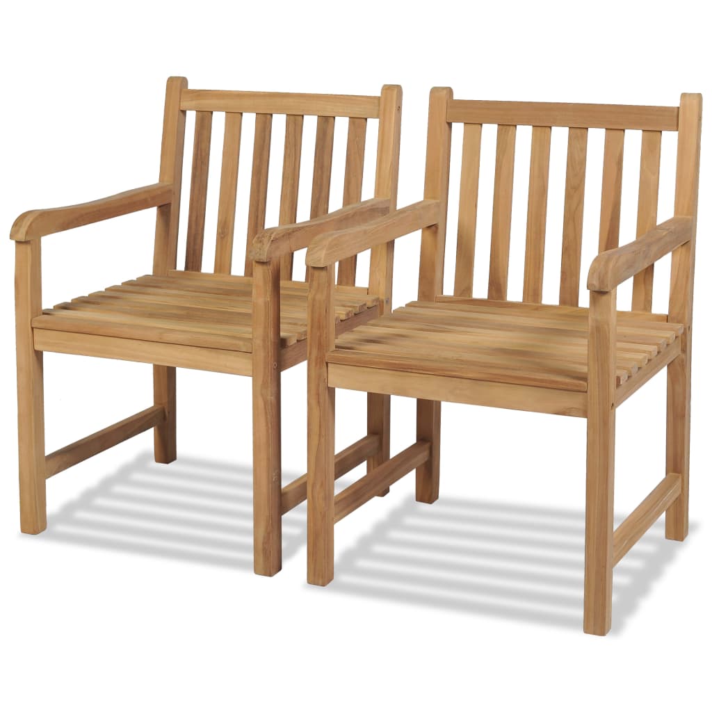 Utestoler 2 stk heltre teak vidaXL