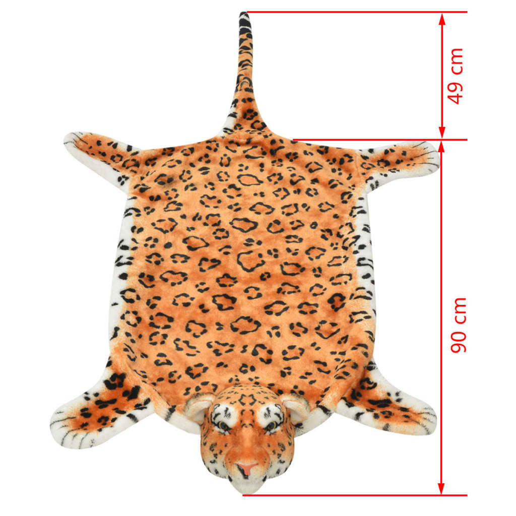 Leopardteppe plysj 139 cm brun