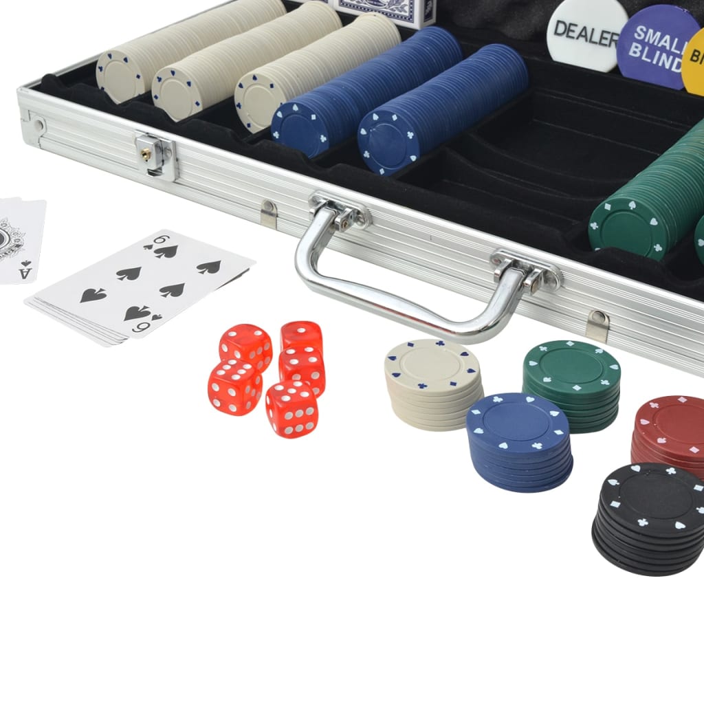 Pokersett med 500 sjetonger aluminium vidaXL
