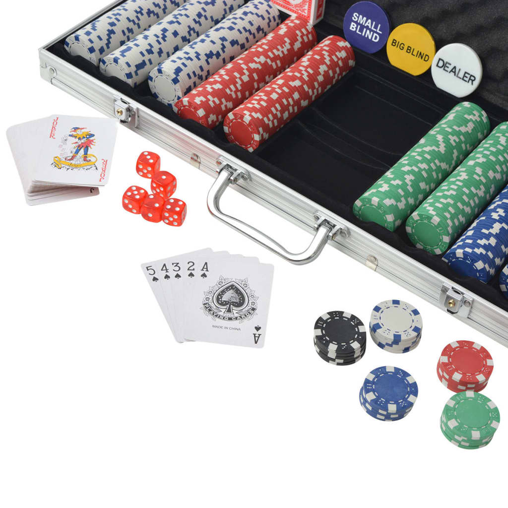 Pokersett med 500 sjetonger aluminium vidaXL
