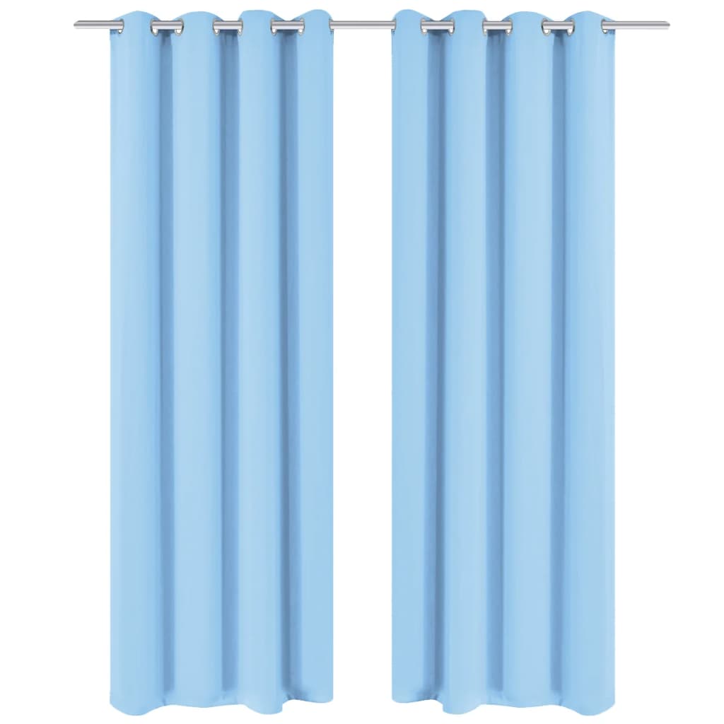 Lystett gardin med metallmaljer 270x245 cm turkis
