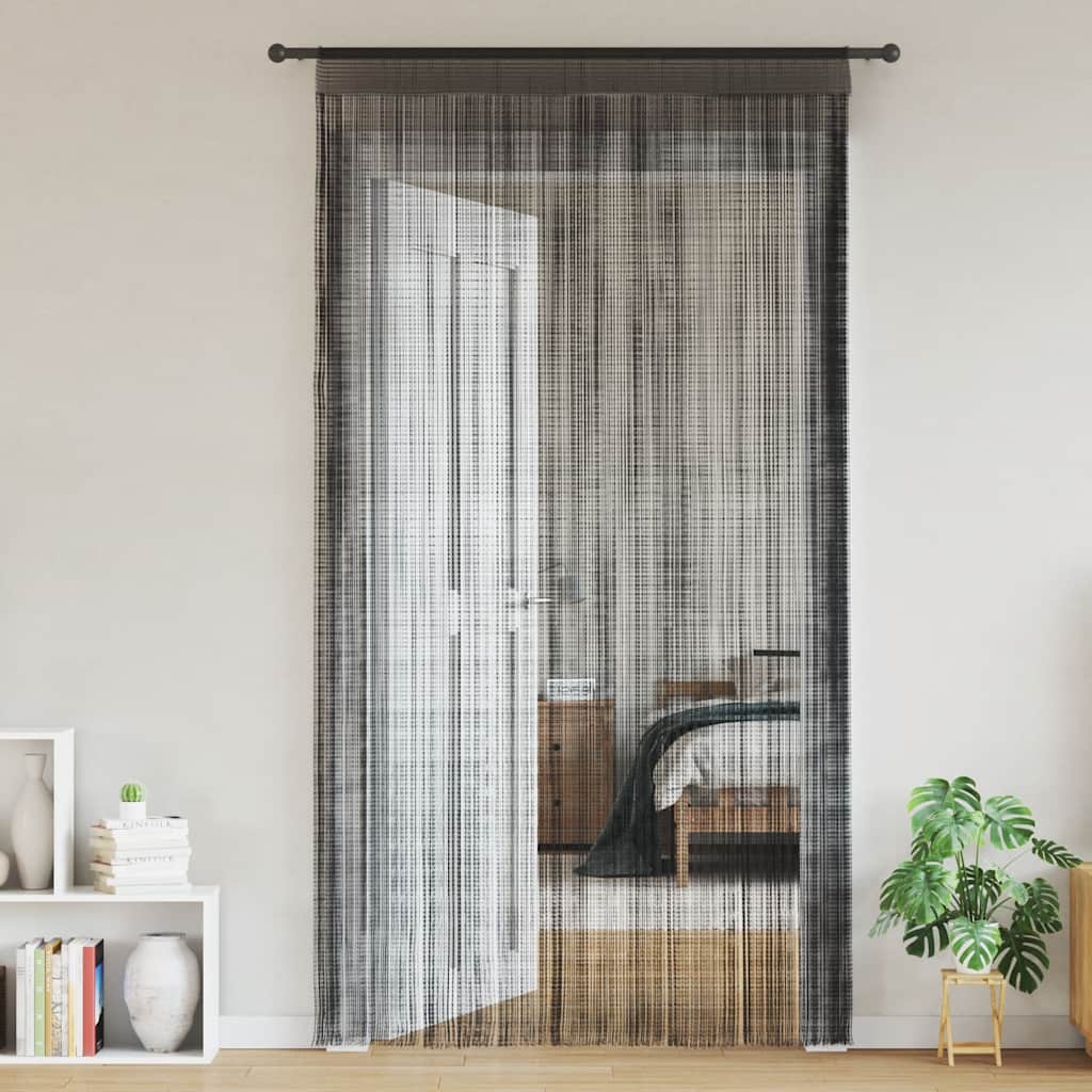 Trådgardiner 2 stk 100x250 cm svart