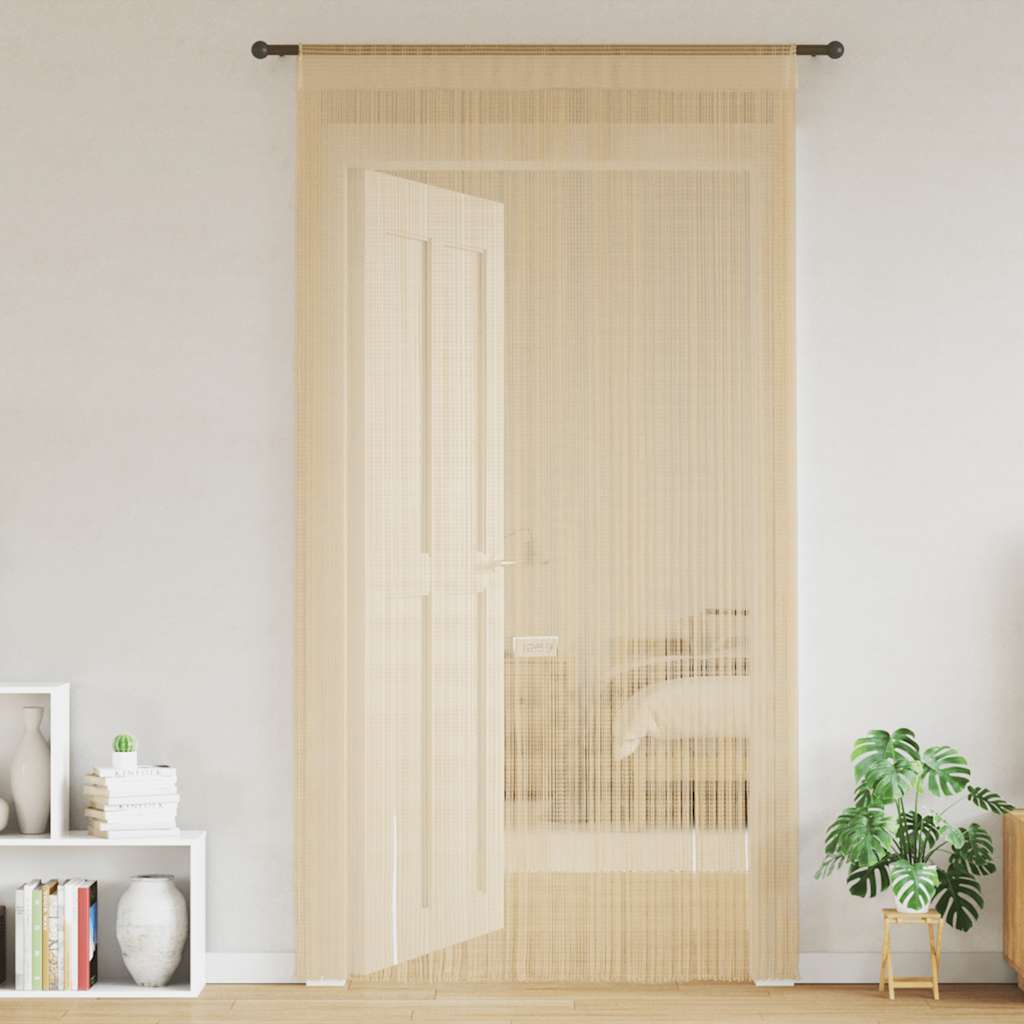 Trådgardiner 2 stk 100x250 cm beige