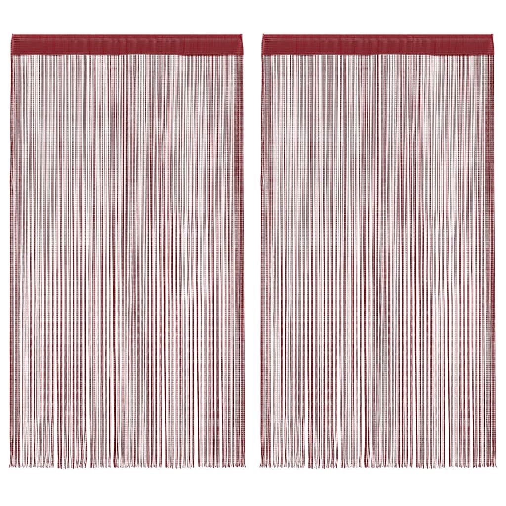 Trådgardiner 2 stk 100x250 cm burgunder
