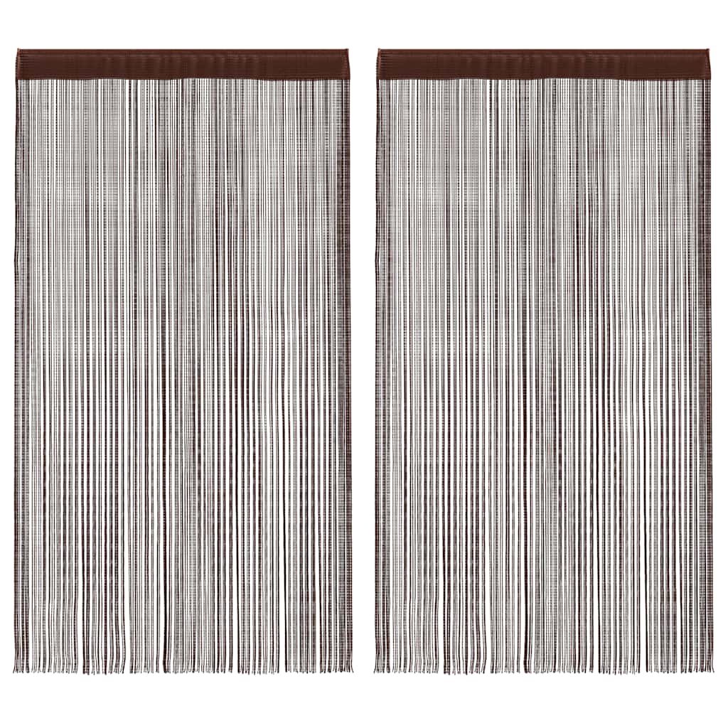 Trådgardiner 2 stk 100x250 cm brun