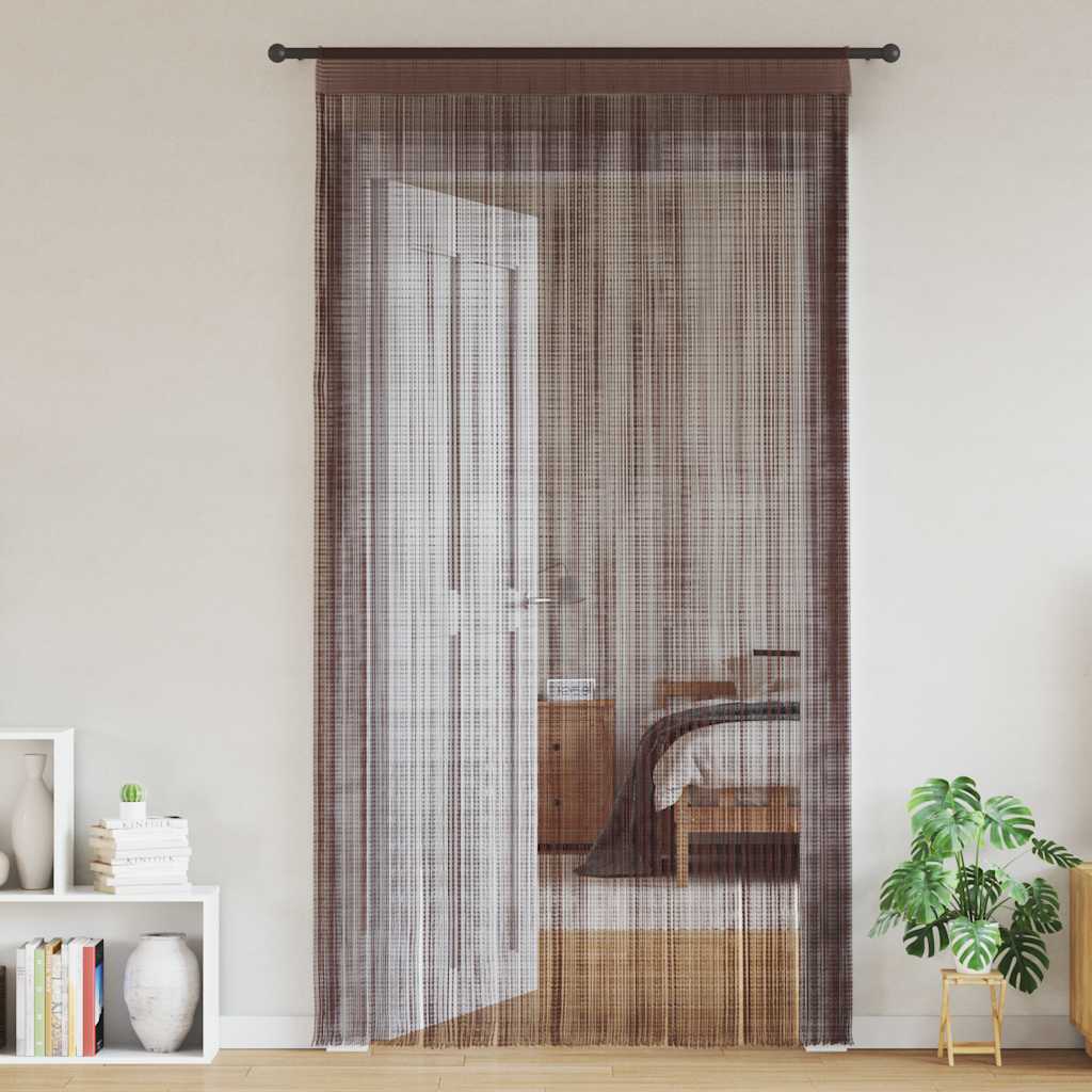 Trådgardiner 2 stk 100x250 cm brun
