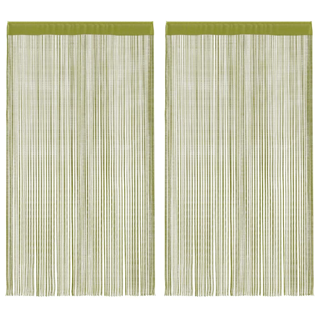 Trådgardiner 2 stk 100x250 cm grønn