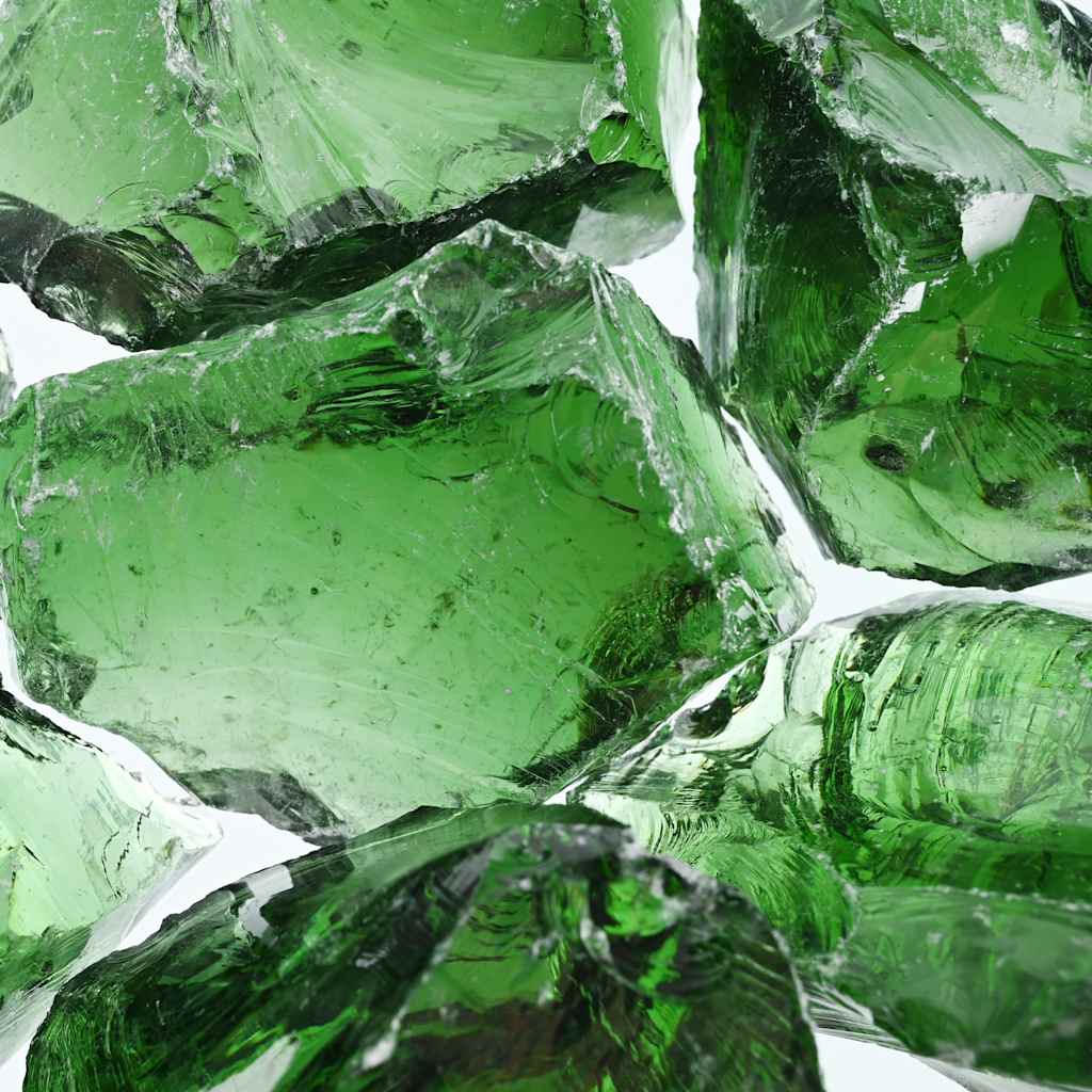 Grønne gabionsteiner glass 60-120 mm 25 kg