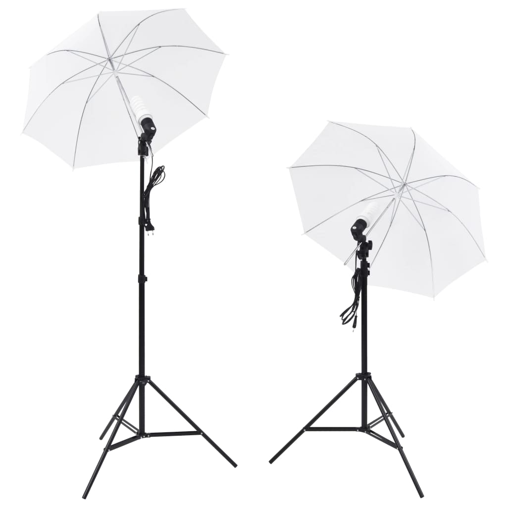 Fotostudiosett: 5 fargerike bakgrunner og 2 paraplyer
