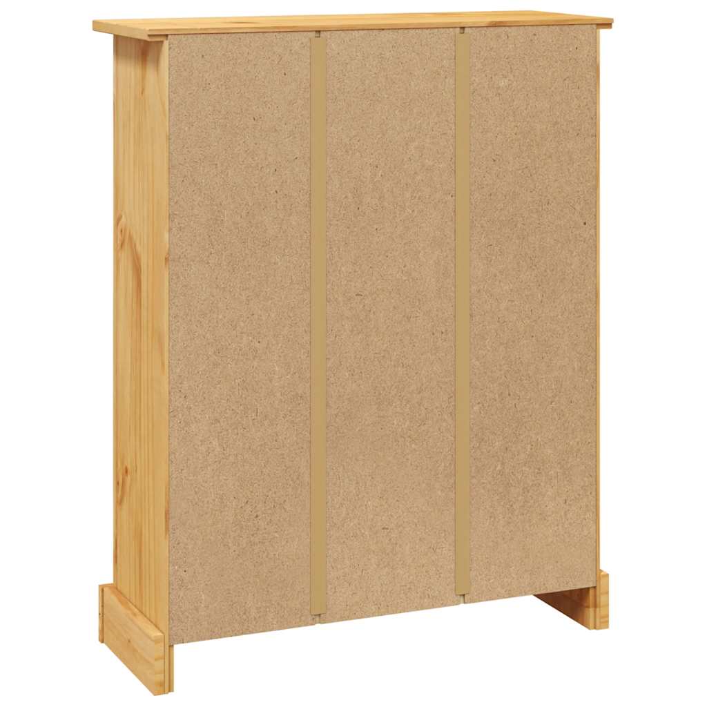 Bokhylle med 3 hyller meksikansk Corona-stil furu 80x29x100 cm
