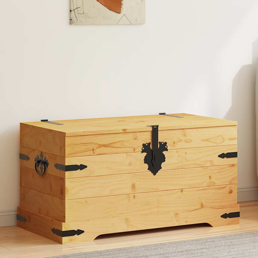Oppbevaringskiste meksikansk Corona-stil furu 91x49,5x47 cm