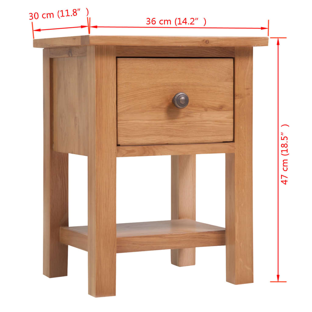 Nattbord 36x30x47 cm heltre eik