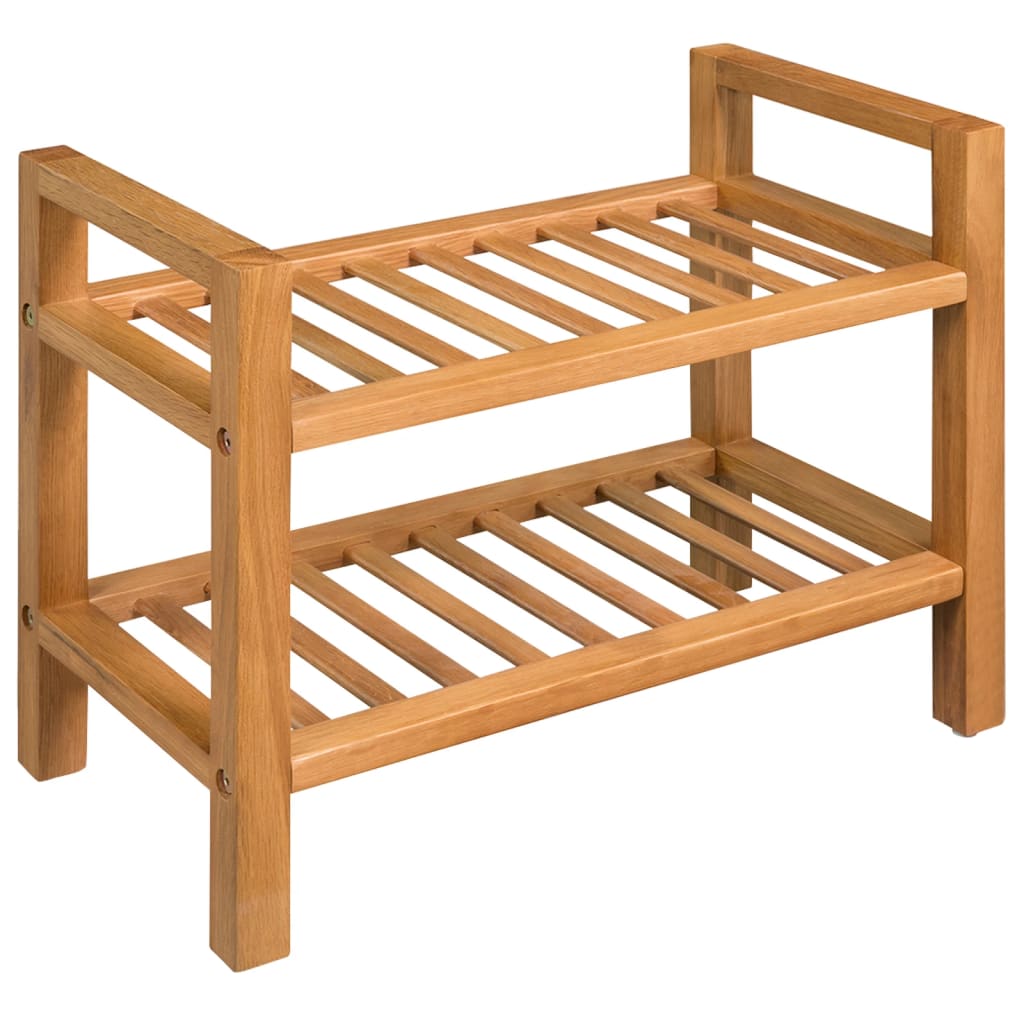 Skostativ med 2 hyller 50x27x40 cm heltre eik