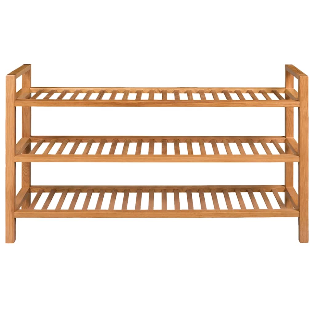 Skostativ med 3 hyller 100x27x60 cm heltre eik