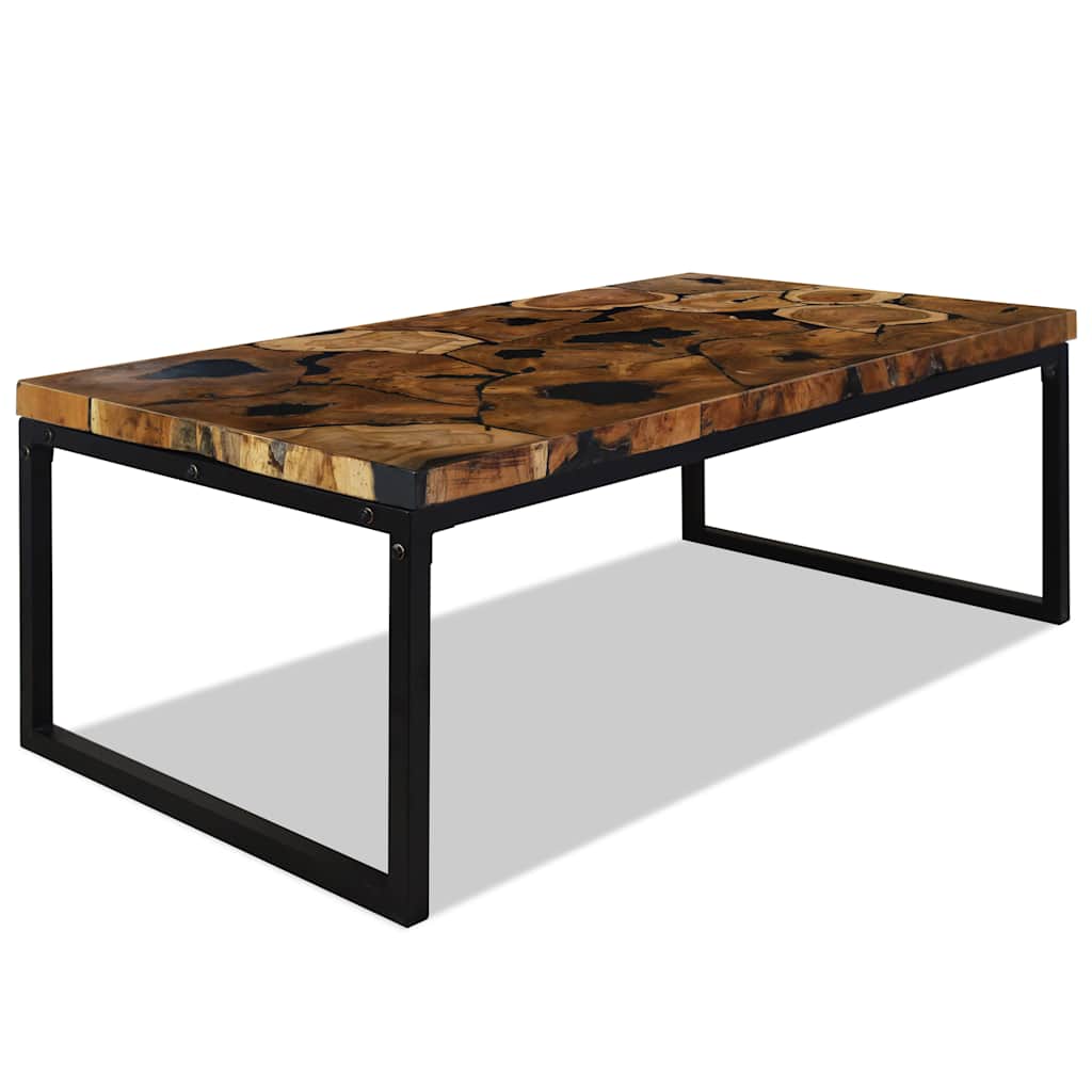 Salongbord teak harpiks 110x60x40 cm
