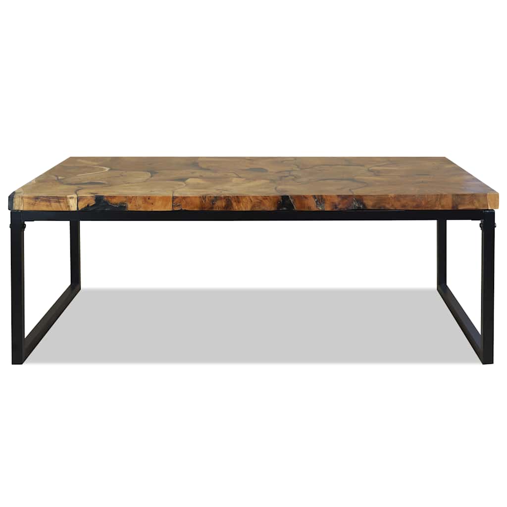 Salongbord teak harpiks 110x60x40 cm