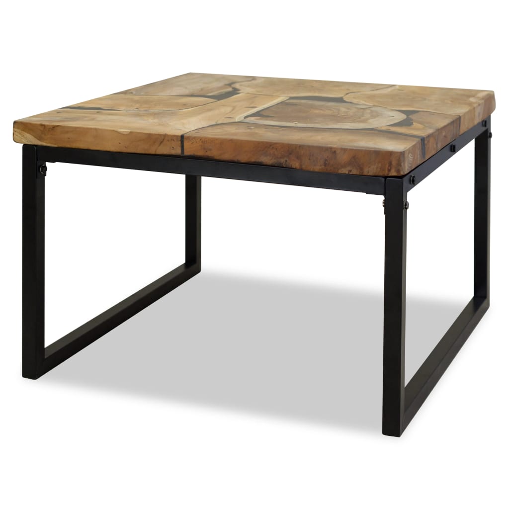 Salongbord teak harpiks 60x60x40 cm