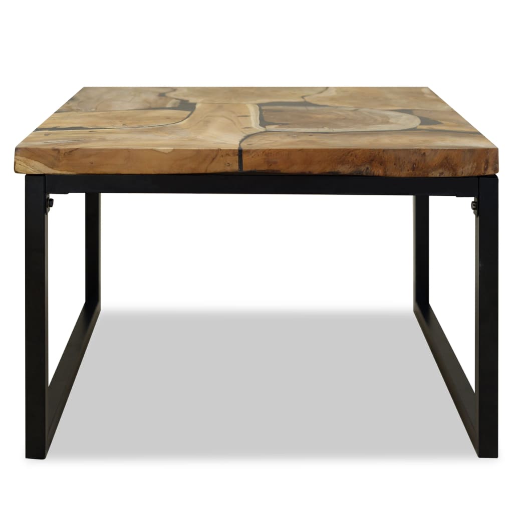 Salongbord teak harpiks 60x60x40 cm