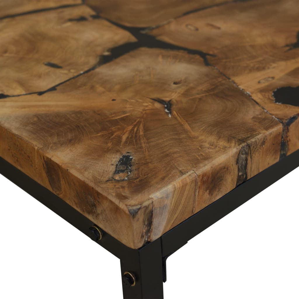 Salongbord teak harpiks 60x60x40 cm