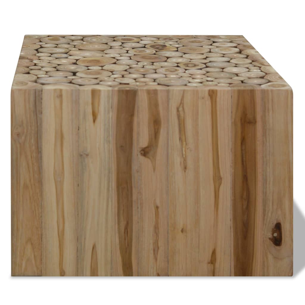 Salongbord ekte teak 50x50x35 cm