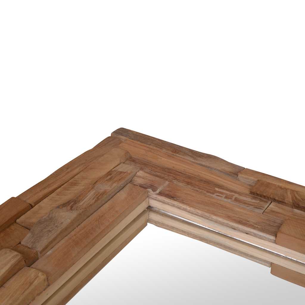 Dekorativt speil teak 60x60 cm kvadratisk