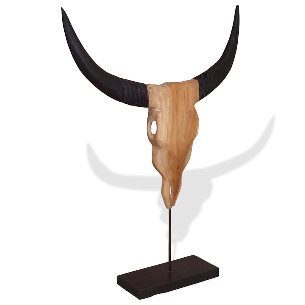 Oksehodeskulptur teak 66x15x88 cm