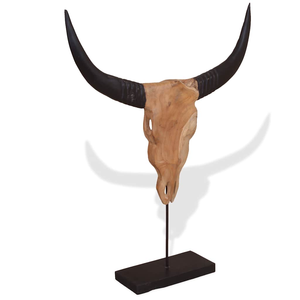Oksehodeskulptur teak 66x15x88 cm