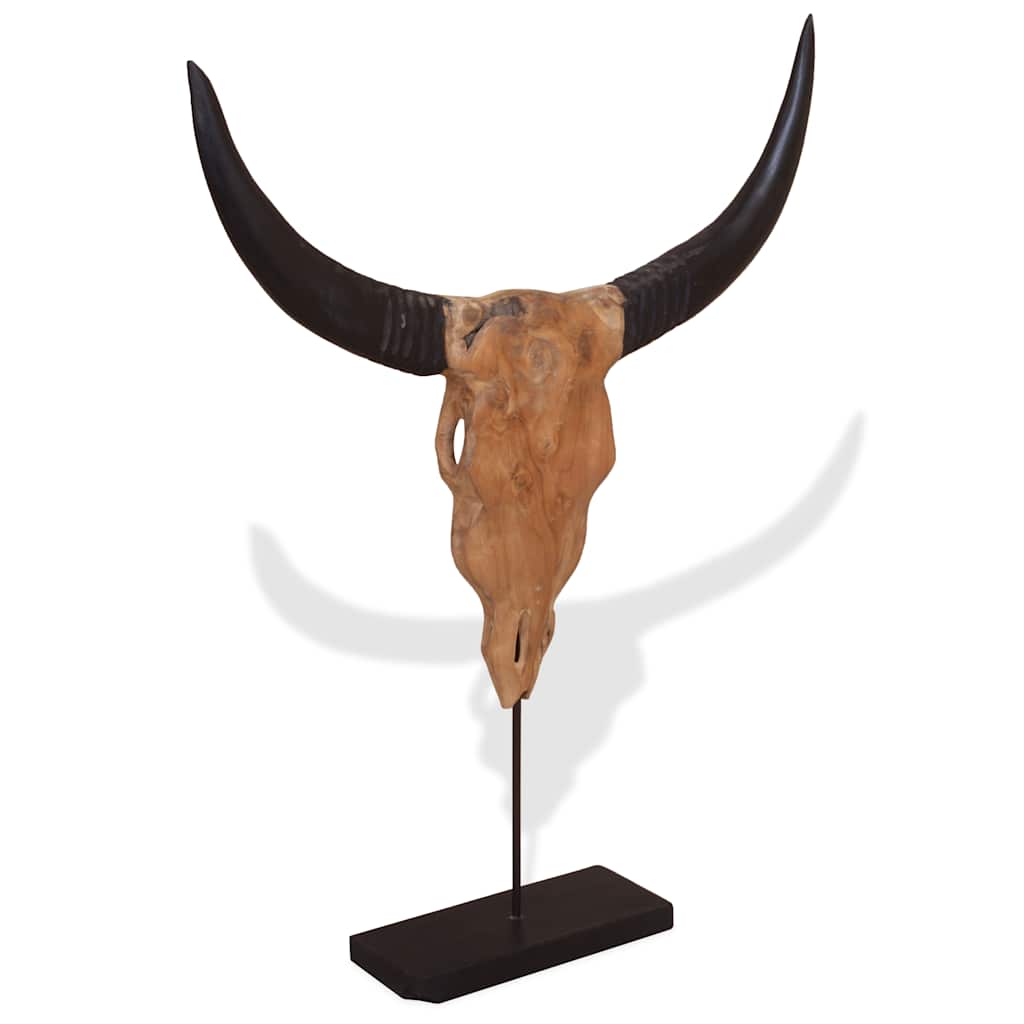 Oksehodeskulptur teak 66x15x88 cm