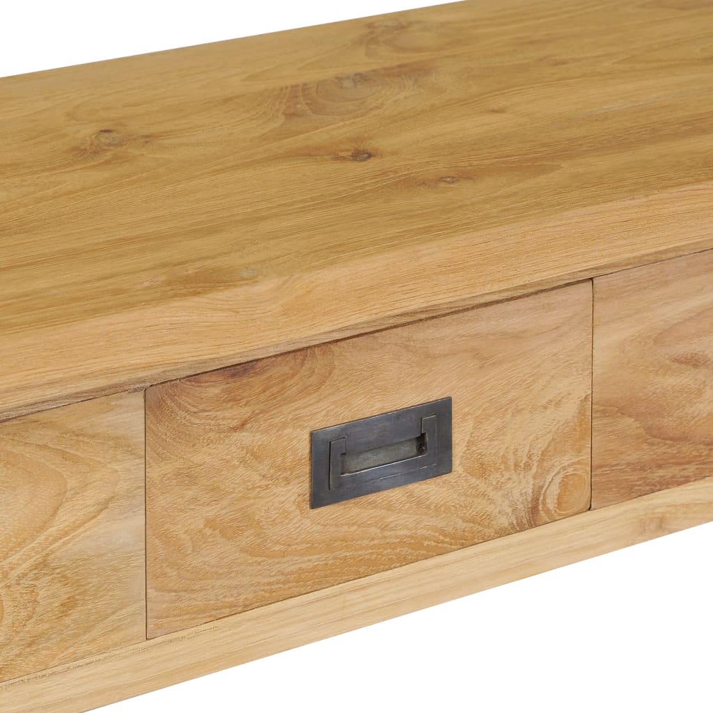 Konsollbord massiv teak 90x30x80 cm