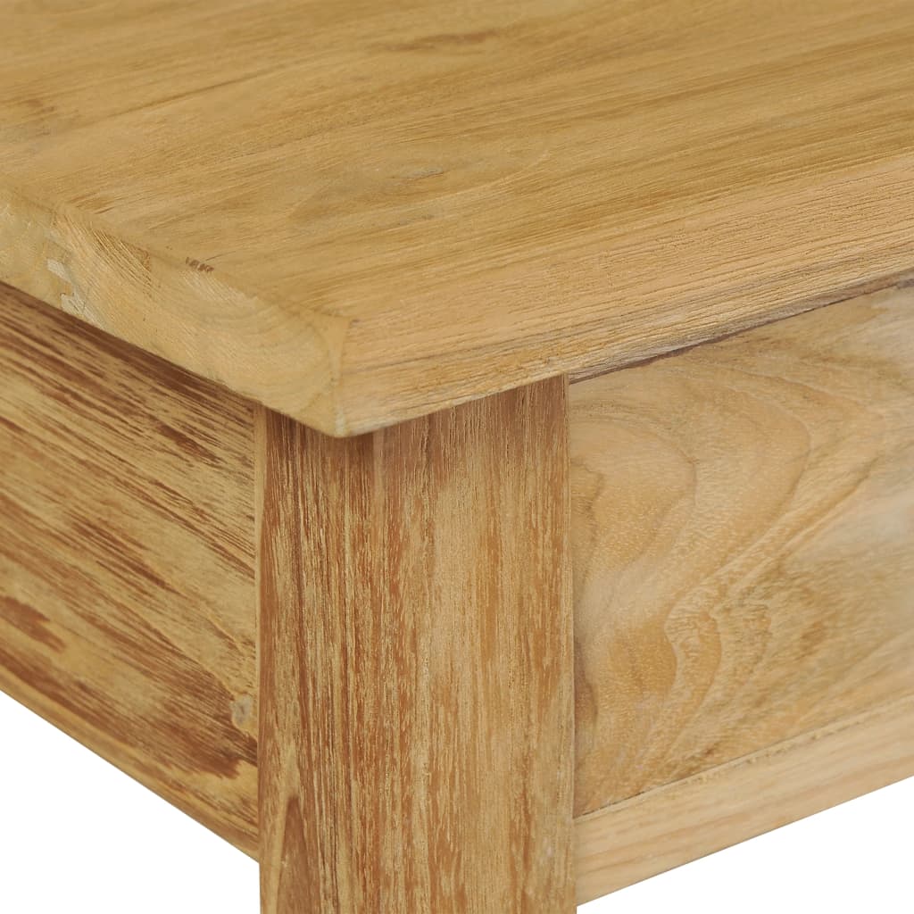 Konsollbord massiv teak 90x30x80 cm