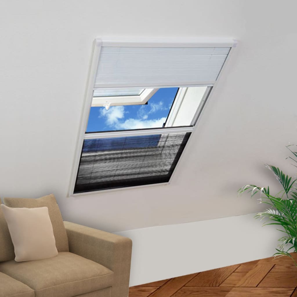 Plissert insektskjerm for vindu aluminium 80x100 cm solskjerm vidaXL