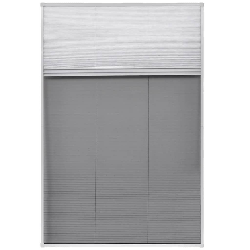 Plissert insektskjerm for vindu aluminium 80x120 cm solskjerm