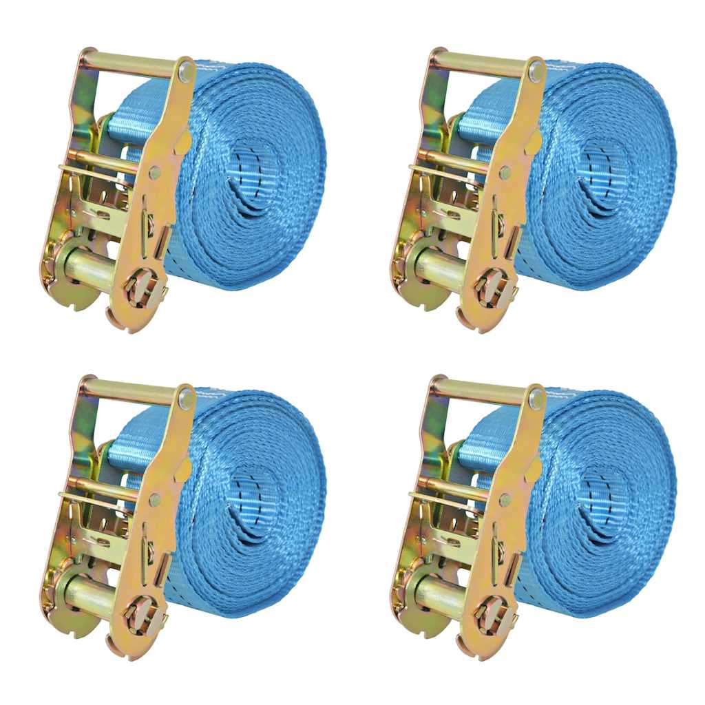 Jekkestropper med skralle 4 stk 2 tonn 6mx38mm blå