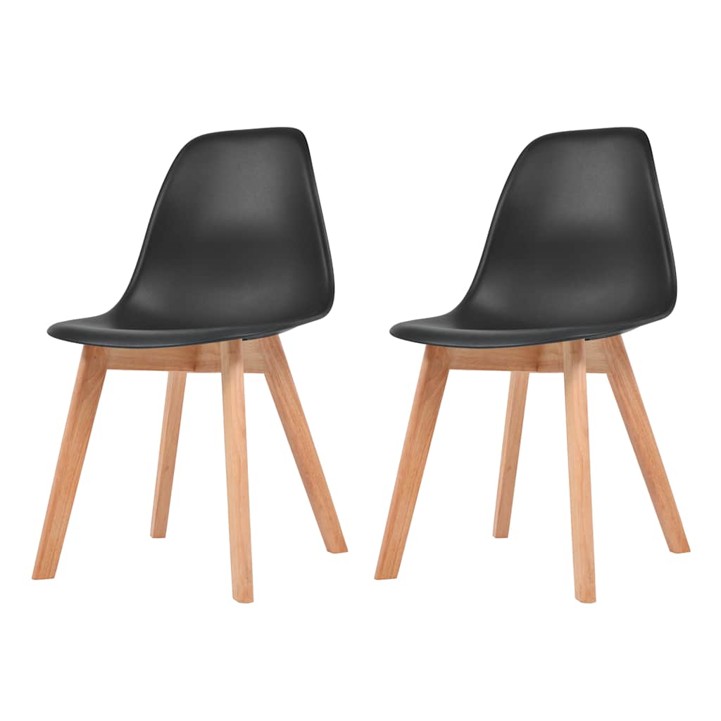 Spisestoler 2 stk plast svart