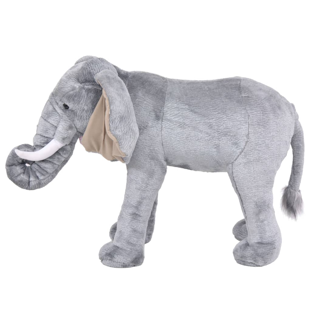 Stående lekeelefant plysj grå XXL