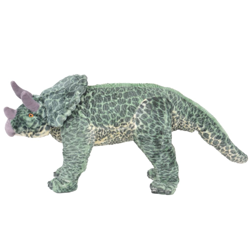 Stående lekedinosaur triceratops grønn XXL