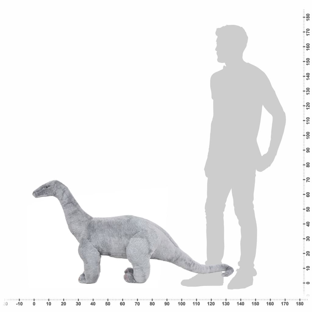 Stående lekedinosaur brachiosaurus grå XXL