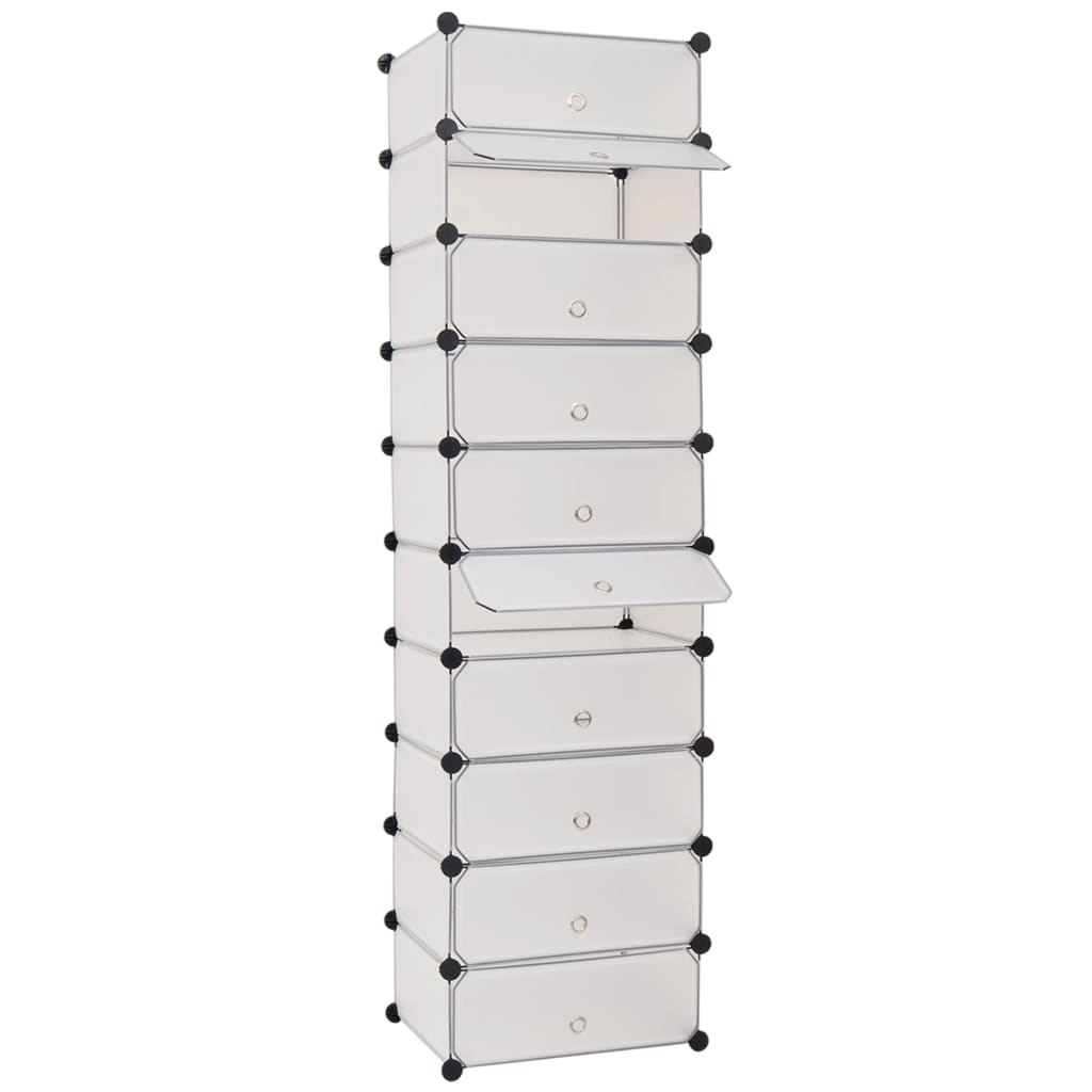 Skoskap med arrangør 10 rom hvit