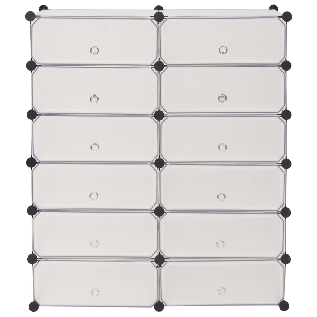 Skoskap med arrangør 12 rom hvit