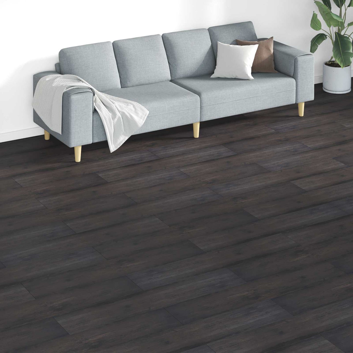 Gulvplanker 18 pcs Mørkegrå 5,26 m² PVC